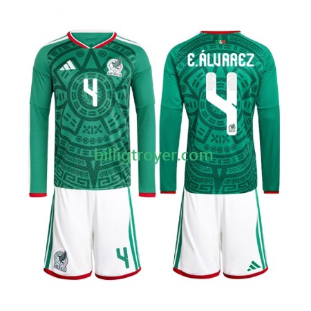 Billige Fotballdrakter Mexico Edson Alvarez 4 World Cup Barn Hjemmedraktsett 2026 Langermet
